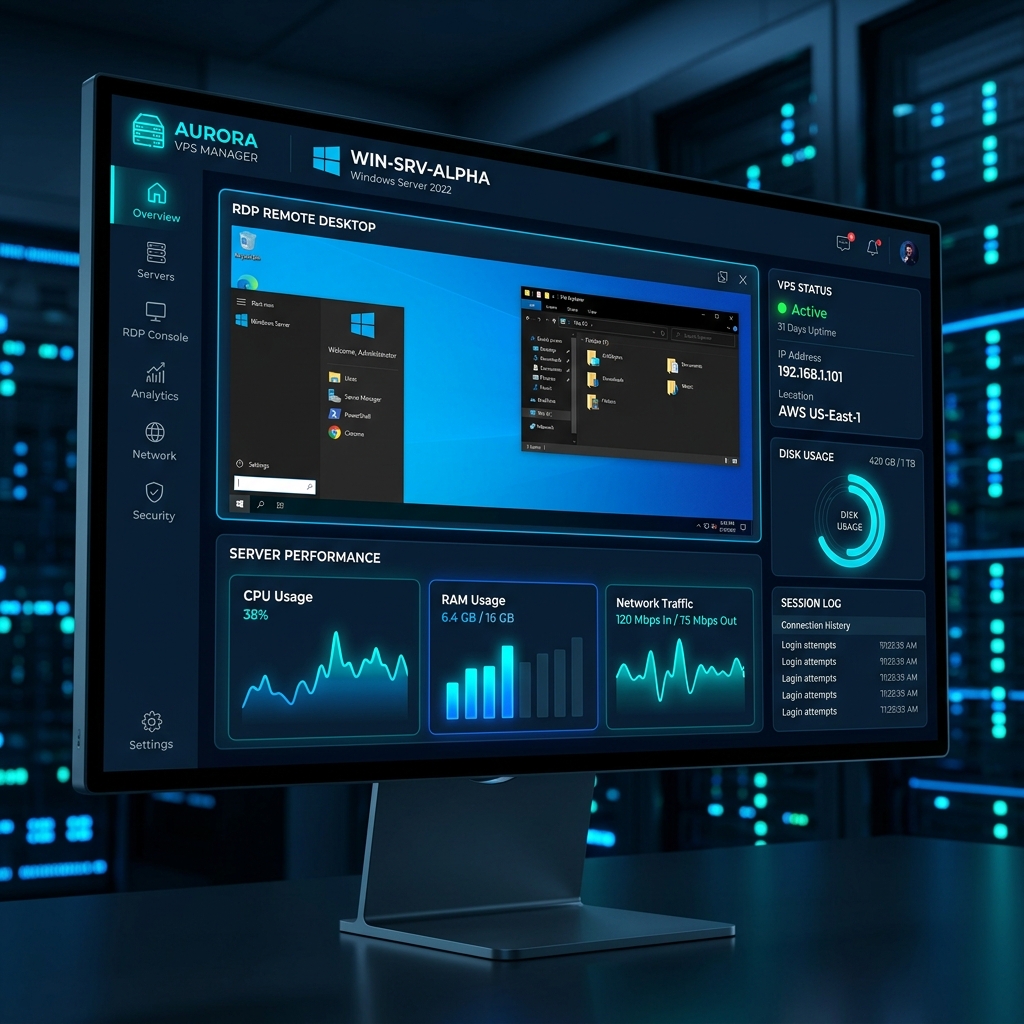 لوحة بنية تحتية لخوادم Cloud VPS